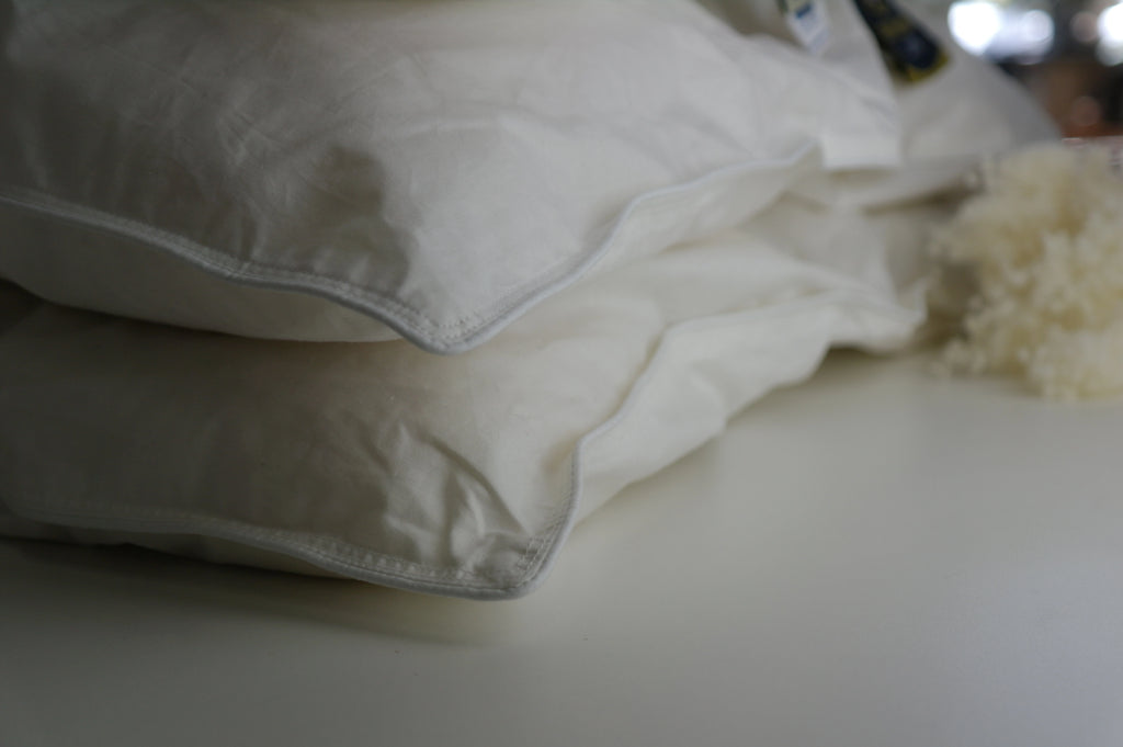 Close up of Woolups Duvet Stitching.