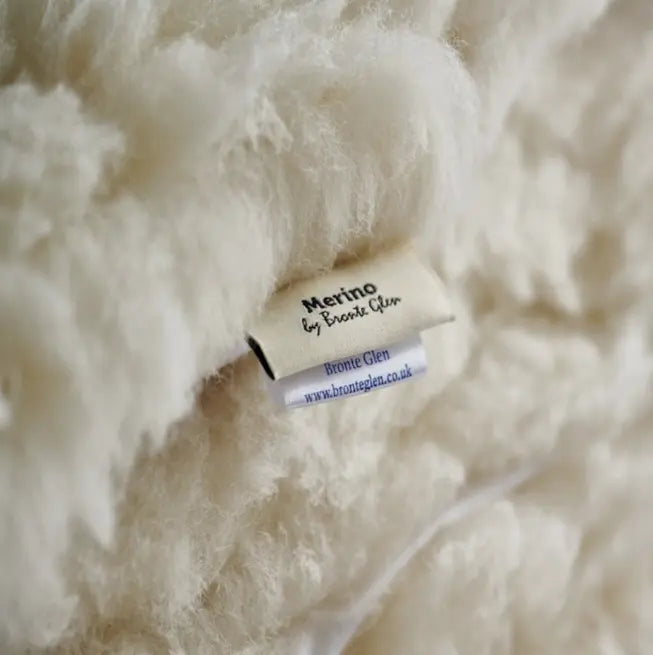 Close up of Woolups Merino Topper Label 